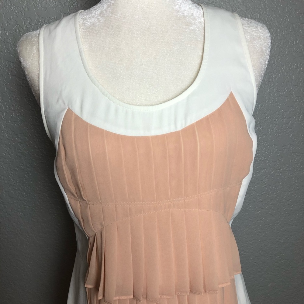 McGinn Pleated Dress Cutout Back White & Nude M - Picture 9 of 13